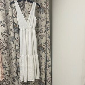 Caution To The Wind White Midi Dresse